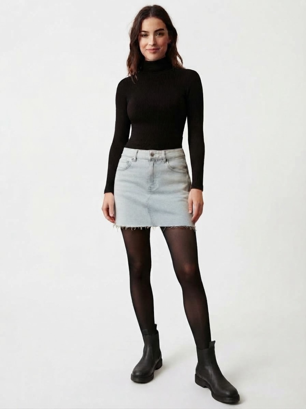 Volcom Light Wash Denim Mini Skirt